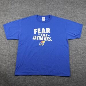Kansas Jayhawks‎ Shirt Mens XL Blue NCAA College Basketball Fear The Jayhawks